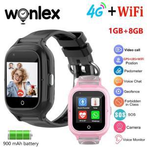 Wonlex 스마트 워치 어린이 스마트 워치, 4G SOS 영상 통화 온도계, 심박수 모니터, KT23T, GPS, WiFi 위치