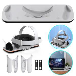 VR 헤드셋 컨트롤러 충전 도크 스테이션 LED 표시기 포함 메타 퀘스트 3 액세서리용 USB-C 케이블