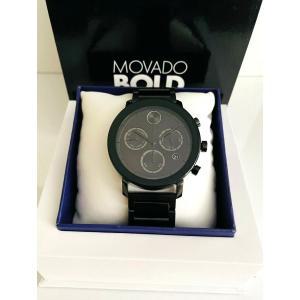 Movado Bold 3600684 Men 블랙 다이얼 크로노그랩 스테인레스 스틸 손목 시계 손목시계 패션시계 명품시계