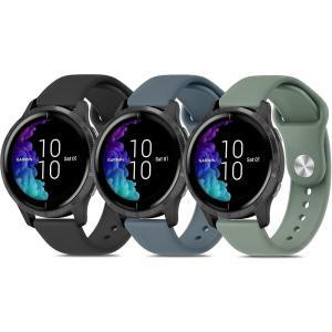 Meliya Garmin Venu 2 Plus / Sq Vivoactive 3 시계 밴드 여성용 남성용 3팩 20mm 퀵 릴리즈 소프트 실리콘