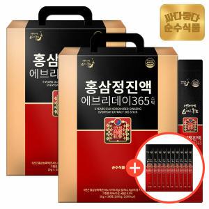 (+홍삼10포/전용쇼핑백) 6년근 홍삼정 에브리데이 365 홍삼 스틱 2박스(200포)/ 실속형 홍삼즙 선물세트