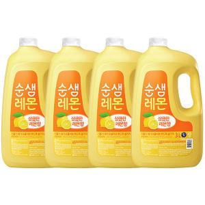 순샘 주방세제 대용량 레몬, 3L, 4개