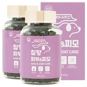 강아지 피부병 곰팡이성 피부염 피부영양제 발습진 아토피 댕이수랏간 침향 피부&피모 100g 2개