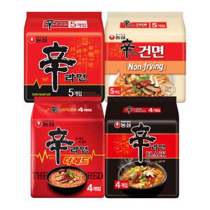 농심 신라면더레드, 125g, 4개 + 신라면, 120g, 5개 + 신라면건면, 97g, 5개 + 신라면블랙, 134g, 4개