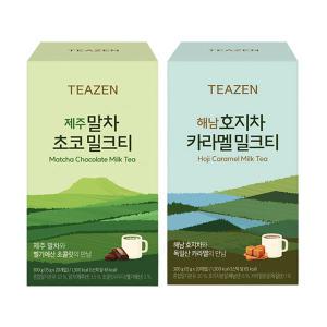 티젠 제주 말차 초코 밀크티, 20T, 1개 + 해남 호지차 카라멜 밀크티, 20T, 1개