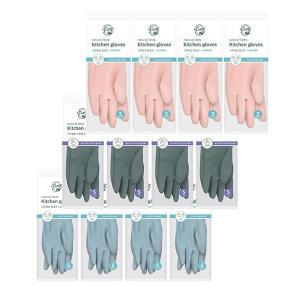 프로그 고무장갑, 소형,  12개입 (그린,4개+에쉬블루,4개+베이비핑크,4개)