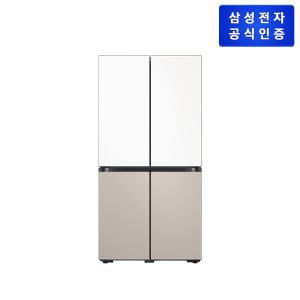 [4도어/875L/1등급] 삼성 비스포크 냉장고 새틴화이트+새틴베이지 [RF85DB90B1HWB]