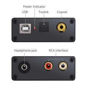 Prozor USB DAC 오디오 변환기 디지털 동축 광학 3.5mm 헤드폰 스테레오 출력 사운드 카드 어댑터PC