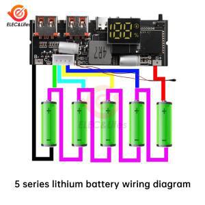 보조배터리 듀얼 고속 충전 마이크로/C 타입 USB 모바일 18650 온도 보호 3S 4S 5S 65W 100W 4 포트 QC3.0