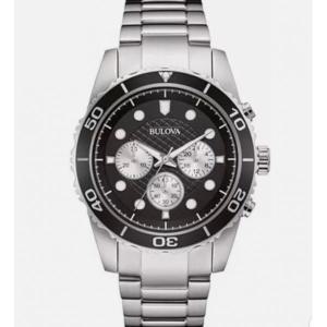 Bulova BULOVA 블랙 다이얼 크로노그랩 스테인레스 스틸 Men 시계 [세금포함] [정품] - 98A154 손목시계 명