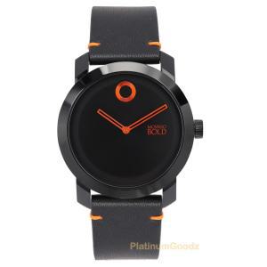 Movado Bold 트렌드 Impuls 블랙 다이얼 가죽 스트랩 시계 [세금포함] [정품] 명품시계 손목시계 패션시계