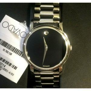 Movado NWT MEN MOVADO 클래식 블랙 MUSEUM 다이얼 시계 [세금포함] [정품] 스위스 모든 스테인레스 w/ Box