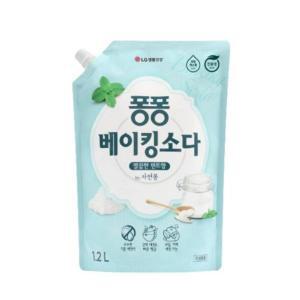 [기타]퐁퐁 주방세제 베이킹소다 리필 1200ml, 1개 깔끔한 민트향