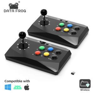 DATA FROG 게임 아케이드 키보드 무선 컨트롤러, 스트리트 파이터 레트로 복고풍 엔틱 비디오 콘솔용, PC,