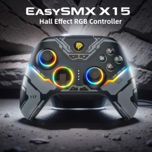 EasySMX X15 무선 PC 게임패드, 윈도우용 블루투스 조이스틱 컨트롤러, 닌텐도 스위치, 안드로이드 iOS, RG