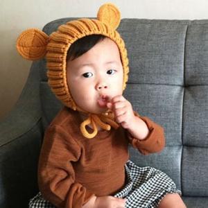 MP 국산 아동 어린이 아이 곰돌이 캐릭터 비니 니트 모자 귀마개 귀달이 방한모