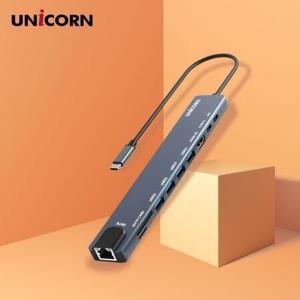 유니콘 10IN1 LAN/HDMI USB멀티허브 USB-C통신포트 PD_1231