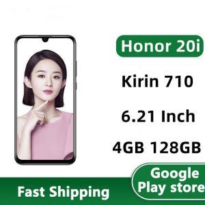 국제 펌웨어 명예 20i 휴대 전화 4GB RAM 128GB ROM 안드로이드 9.0 기린 710 옥타 코어 32.0MP 카메라 6.2