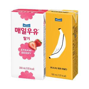 바나나는 원래 하얗다190ml 24팩+딸기우유200ml 24팩