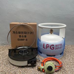 최신 캠프마스터 LPG 5kg 5키로 가스통 가스버너 압력조정기 연결호스 퀵카플러 고화력