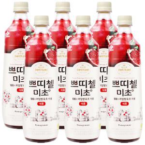 쁘띠첼 미초 석류 900ml x 6개 / 발효식초 과일발효식초 음료 홍초