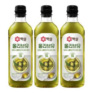 백설 엑스트라버진 압착 올리브유 900ml 3개입