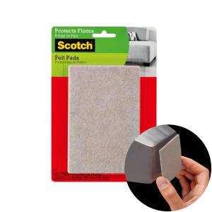 3M 스카치 마루보호패드 사각 대형 4개입 10X15cm 소음/긁힘방지 펠트 의자다리 스티커