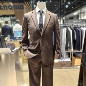 [레노마](하남점)renoma F/W 고급스러운 스트라이프 울 브라운 슈트 RPLMSJ56A