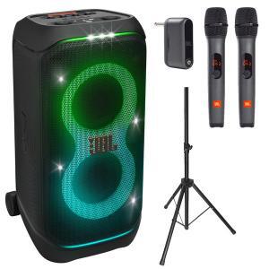 [JBL] PartyBox Stage 320 충전식 블루투스스피커 파티박스 + AS3 무선마이크 + 스탠드