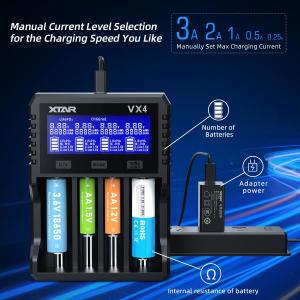 XTAR VX4 18650 배터리 충전기 가시 믹서 충전식 AAAAA 리튬 이온Ni-MH LiFePO4 20W 고속 LCD 디스플레이