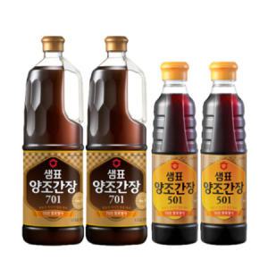 샘표 양조간장701 1.7L 2개 + 양조간장 501 500ml 2개