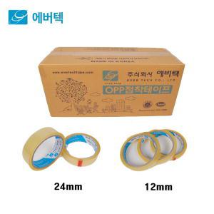 (에버텍)OPP 1등급 국산정품 1BOX 라바타입 투명테이프 OPP절테이프 25mm