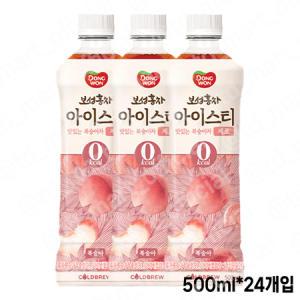 [무료배송]동원 보성홍차 아이스티제로복숭아 500ml X 24개