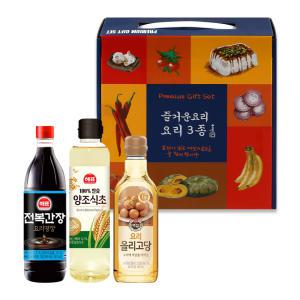 프리미엄 오일 선물세트3종세트[진간장500ml+양조식초500ml+요리 올리고당500g]