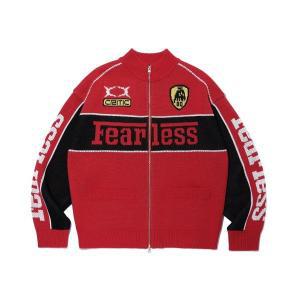 메온셀 CRITIC FEARLESS RACING ZIP-UP KNIT RED