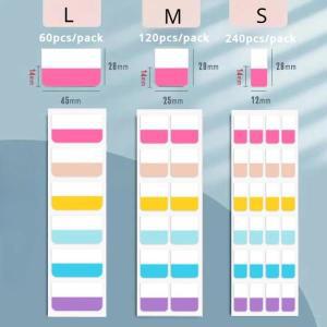 고성능 여러 가지 빛깔의 스티커 쓰기 가능한 재배치 인덱스 탭 플래그 페이지 책 마커 독서 학교 사무용품