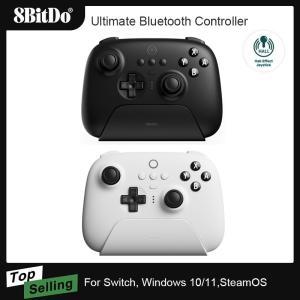 8Bitdo 궁극의 블루투스 컨트롤러, 충전 도크, 무선 게임패드, 홀 효과 감지 조이스틱, 스위치 윈도우 PC용