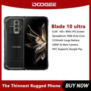 DOOGEE 블레이드 10 울트라 러기드 스마트폰, NFC 휴대폰, 안드로이드 14, 6.56 인치, 90Hz 디스플레이, T6