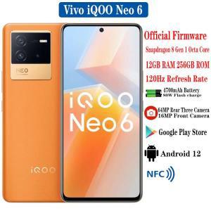 2022 Vivo IQOO Neo 6 5G 스마트폰, 스냅드래곤 8 Gen 1, 6.62 인치 AMOLED, 120Hz, 4700mAh, 80W, 64MP, 3