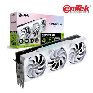 이엠텍 지포스 RTX 4080 SUPER MIRACLE WHITE D6X 16GB (정품) 그래픽카드 VGA