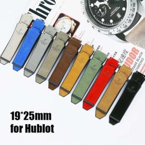 Hublot Big BANG 클래식 패션 남성용 무광택 정품 가죽 스트랩, 19mm x 고무 스포츠 팔찌, 럭셔리 시계 액