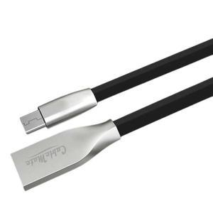 USB2.0 Micro 5P 메탈실버 플랫 고속충전케이블 0.5M