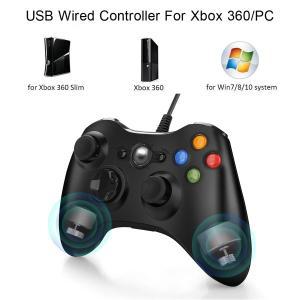 Xbox 360 유선 게임 컨트롤러 B Joystic Gamepad for Microsoft PC Windows 7,8,10 듀얼 진동 터보