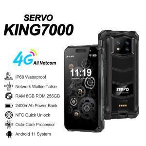 2024 SERVO KING7000 견고한 미니 스마트폰, 4G 글로벌 IP68 보호, 안드로이드 11 시스템, NFC 보조배터리,