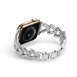 Apple watch 밴드용 스트랩 38mm 40mm 42mm 44mm 블링 보석십자수 메탈 팔찌 iWatch Ultra 49mm 8 7 6 SE 5