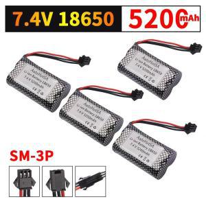 트위스트 RC 스턴트 자동차 장난감용 18650 배터리  MN128 MN78 LC79 MN82 리모컨 7.4V 5200mAh