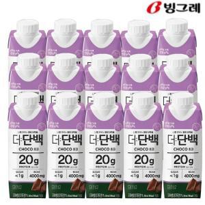 빙그레 더단백 드링크 초코 250ml (15입) 프로틴 단백질 음료