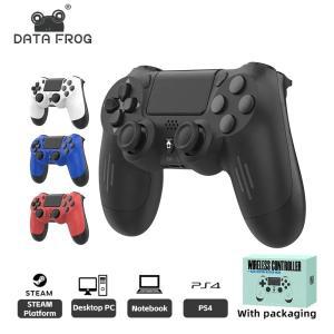 DATA FROG 블루투스 호환 무선 컨트롤러, PS4 슬림 프로 PC용, 진동 6 축 모션 센서, 조이스틱 게임용 패드