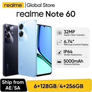 Realme 노트 디스플레이 휴대폰 슈퍼 클리어 카메라, 낙하 방지, 만능 보호, 32MP, 5000mAh, IP64 방수, 60