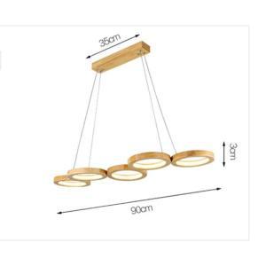 SANDYHA 모던 나무 디자인 샹들리에 LED 솔리드 우드 링 펜던트 조명 찻집 장식 식당 거실 루미나리아